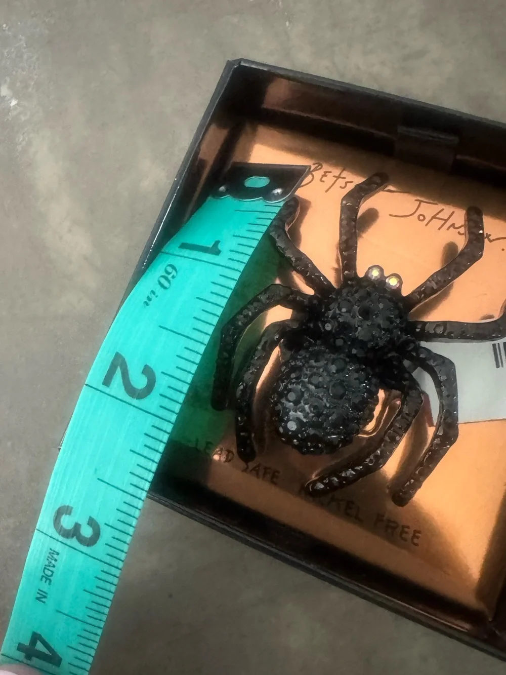 Betsey Johnson Black Jeweled Spider Ring